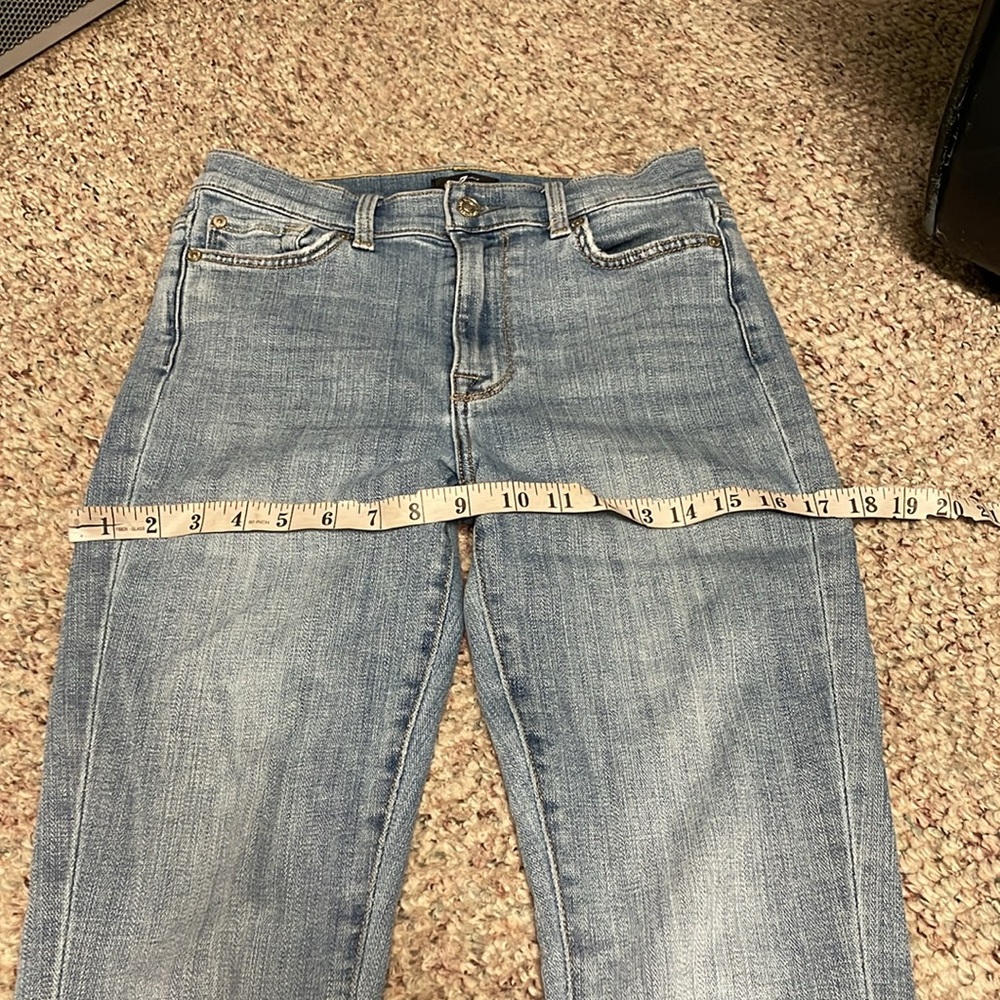 7 for all mankind high waist ankle Women's Blue Jeans - Picture 5 of 9